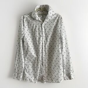 Bar III Button Down White Champagne Print Slim Dress Shirt Men’s Medium